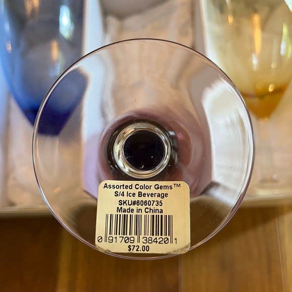 Lenox Color Gems Crystal Iced Beverage Glasses - Set of 4 - Picture 7 of 11